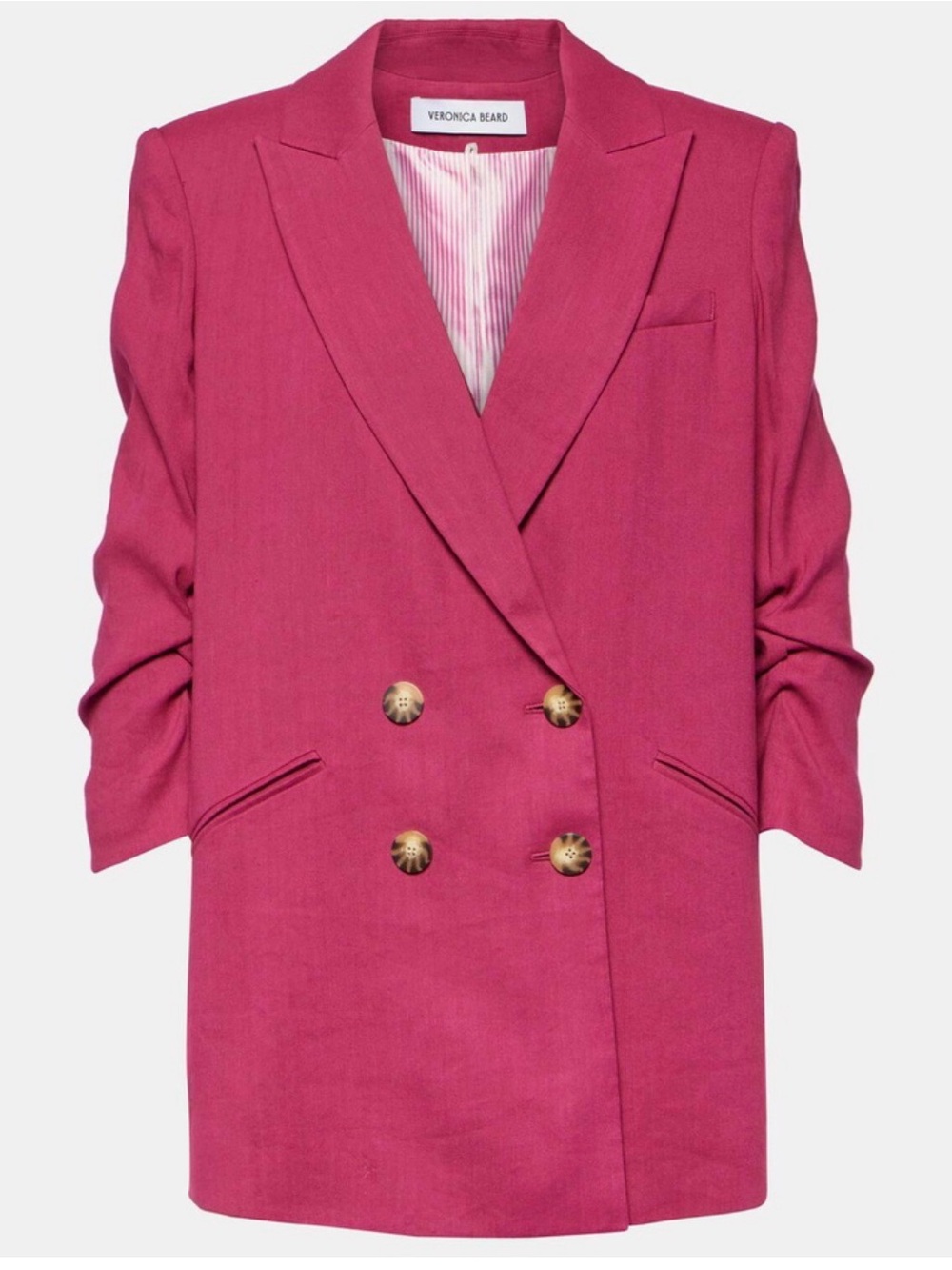 Veronica Beard Fuchsia Double-Breasted Blazer